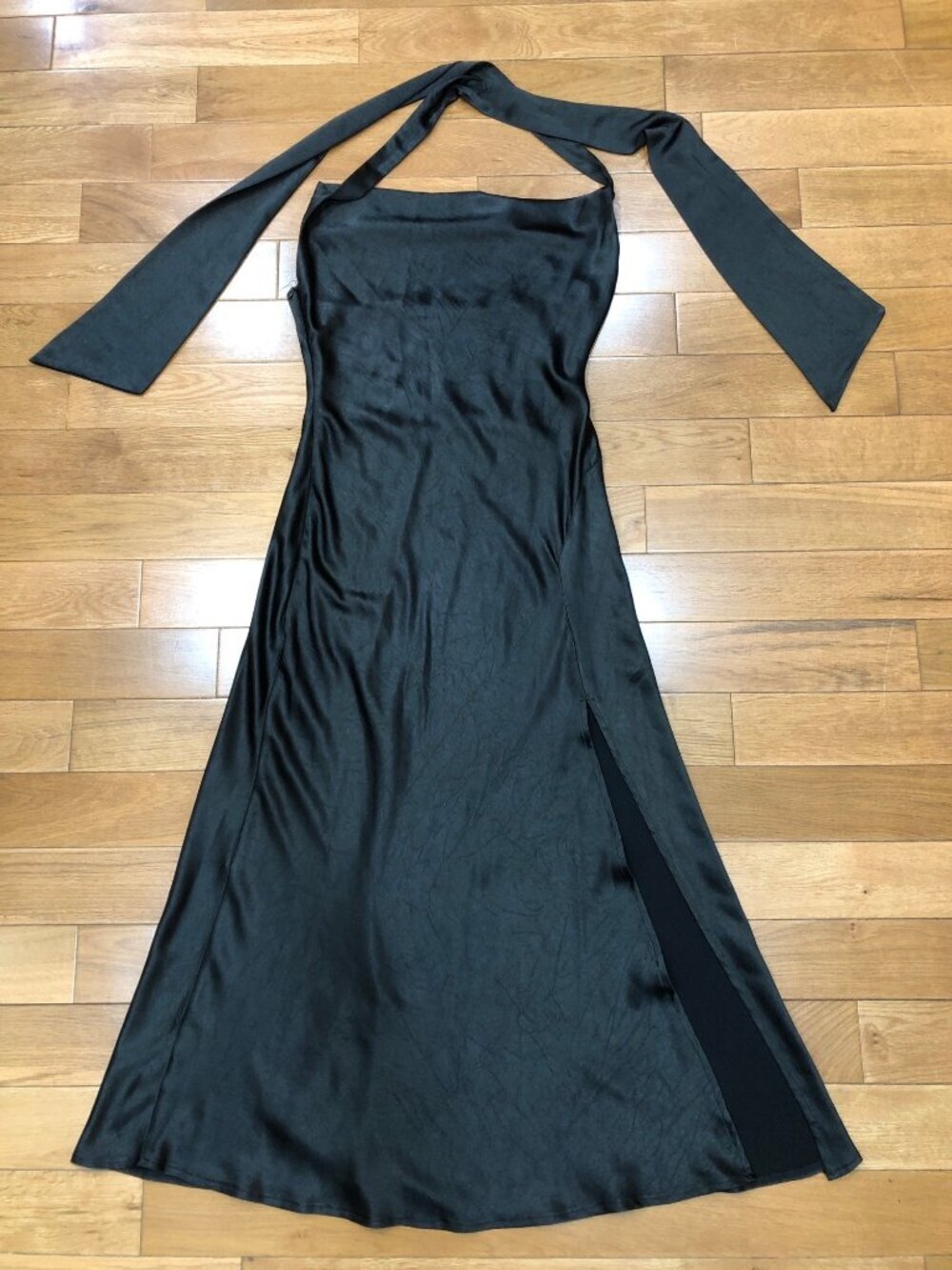 Hello Molly Cowl Halter Neck Black Maxi Dress Whimsigoth Dark Romance Size S - Picture 4 of 11